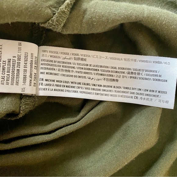 Abercrombie & Fitch - Long-Sleeve Utility Dress - Olive Green - Small - Picture 12 of 12